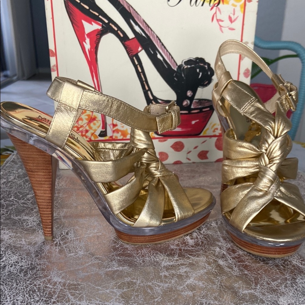 Michael Kors Gold Strappy Heels